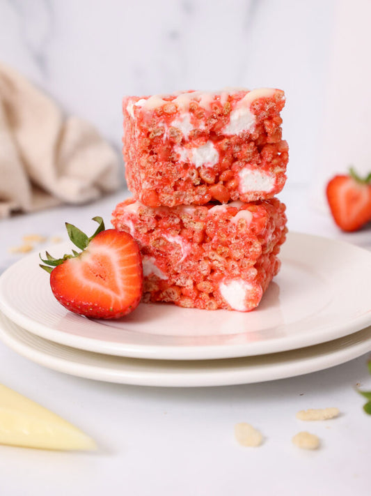 Strawberry Rice Krispie bites